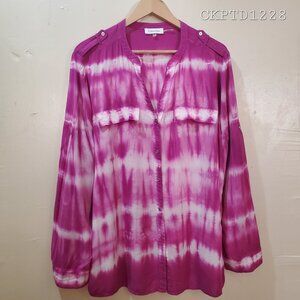 Women's Calvin Klein Pink Tie-dye Top